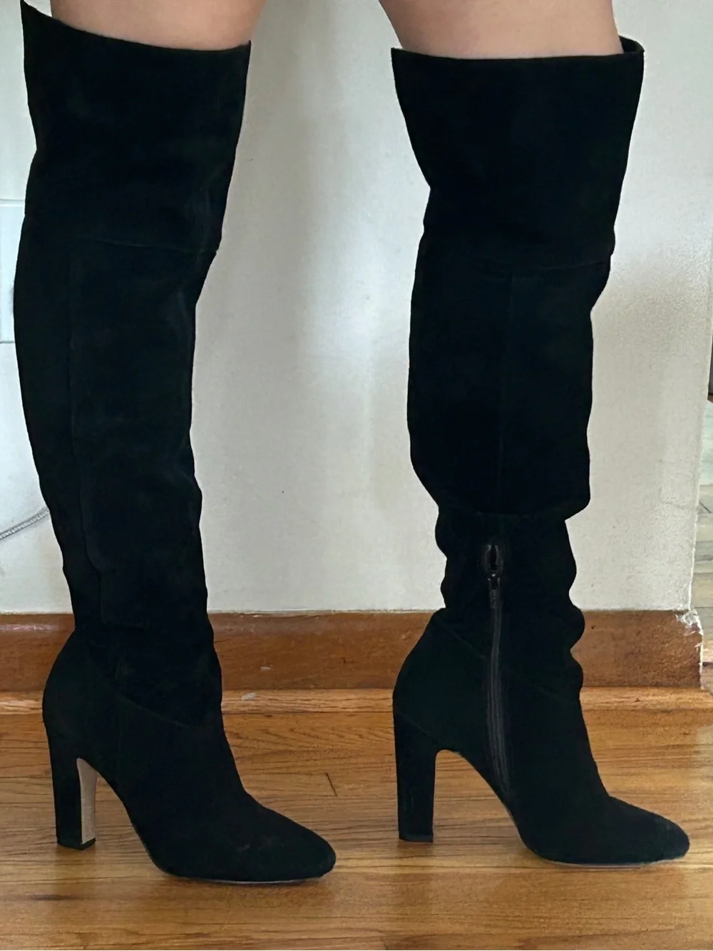 Black over the knee real suede Boots